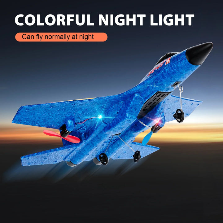 RC Airplane Toy With LED Lights for Day-Night Family Fun