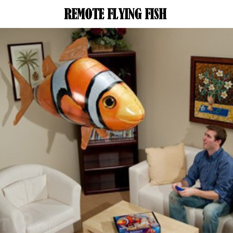 Remote-Controlled Flying Fish Toy for Indoor Family Fun