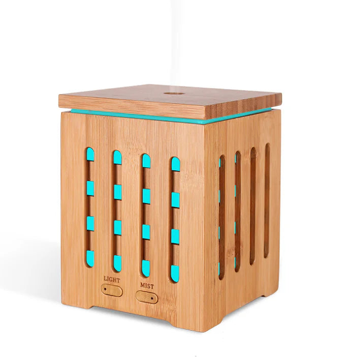 Real Bamboo Essential Oil Diffuser with 7 LED Light Colors