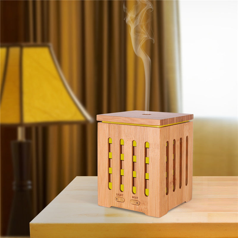 Real Bamboo Essential Oil Diffuser with 7 LED Light Colors