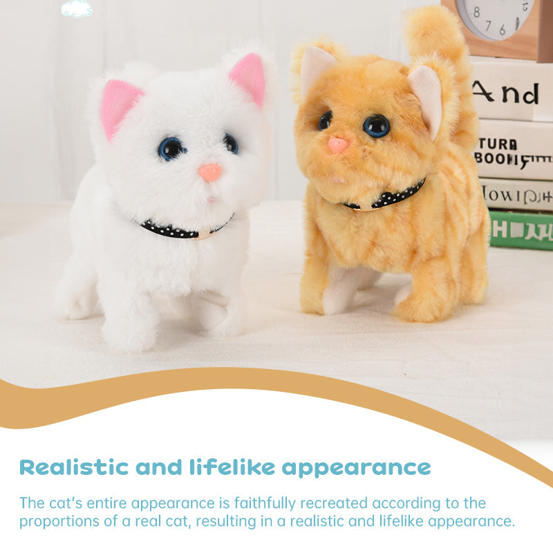 Interactive Walking Cat Toy With Sounds & Wagging Tail