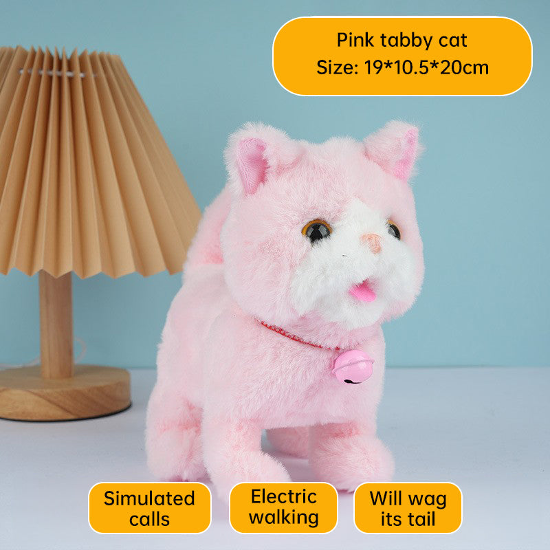 Interactive Walking Cat Toy With Sounds & Wagging Tail