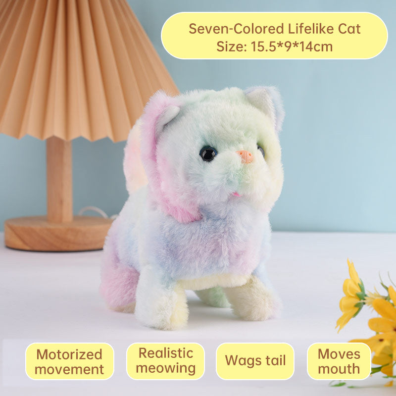 Interactive Walking Cat Toy With Sounds & Wagging Tail