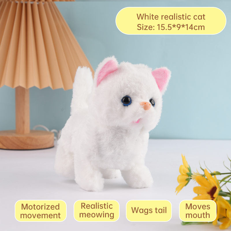 Interactive Walking Cat Toy With Sounds & Wagging Tail