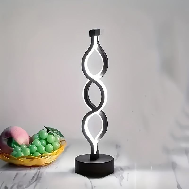 Spiral LED Table Lamp, Rechargeable Bedside Mood Light