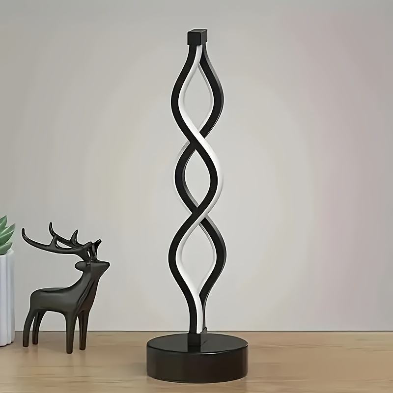 Spiral LED Table Lamp, Rechargeable Bedside Mood Light