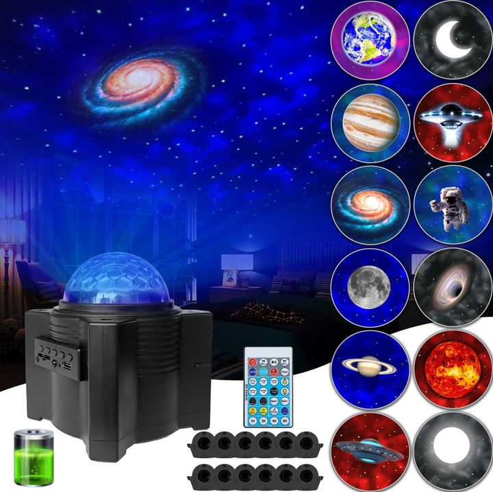 Galaxy Star Projector for Kids Room, 12 Space Scenes