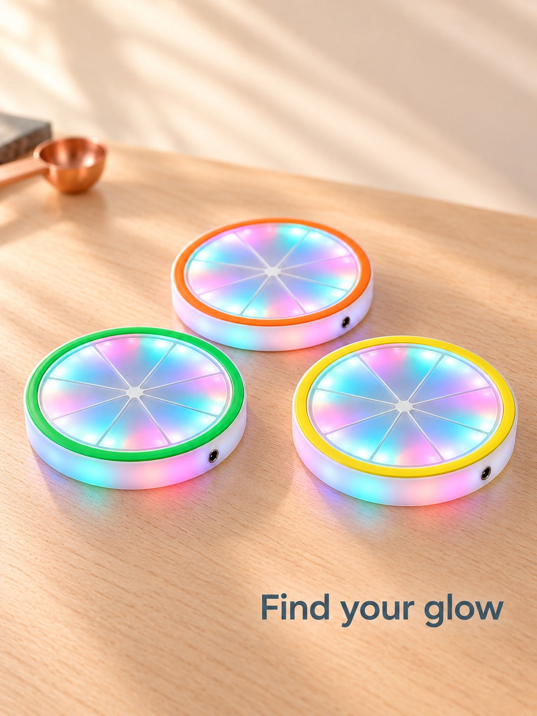 Rechargeable LED Drink Coaster with Color-Changing Glow