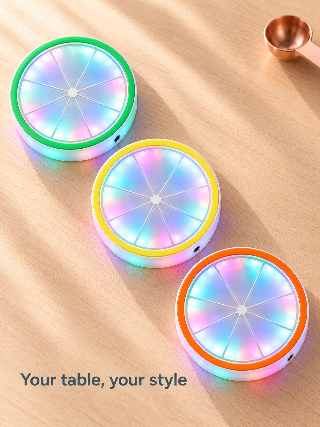 Rechargeable LED Drink Coaster with Color-Changing Glow