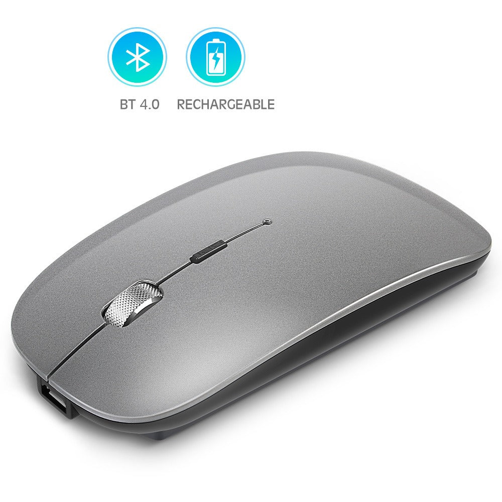 Slim Rechargeable Bluetooth Mouse with Metal Scroll Wheel