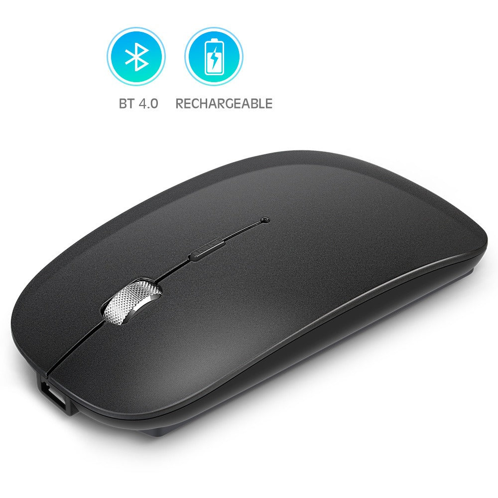 Slim Rechargeable Bluetooth Mouse with Metal Scroll Wheel