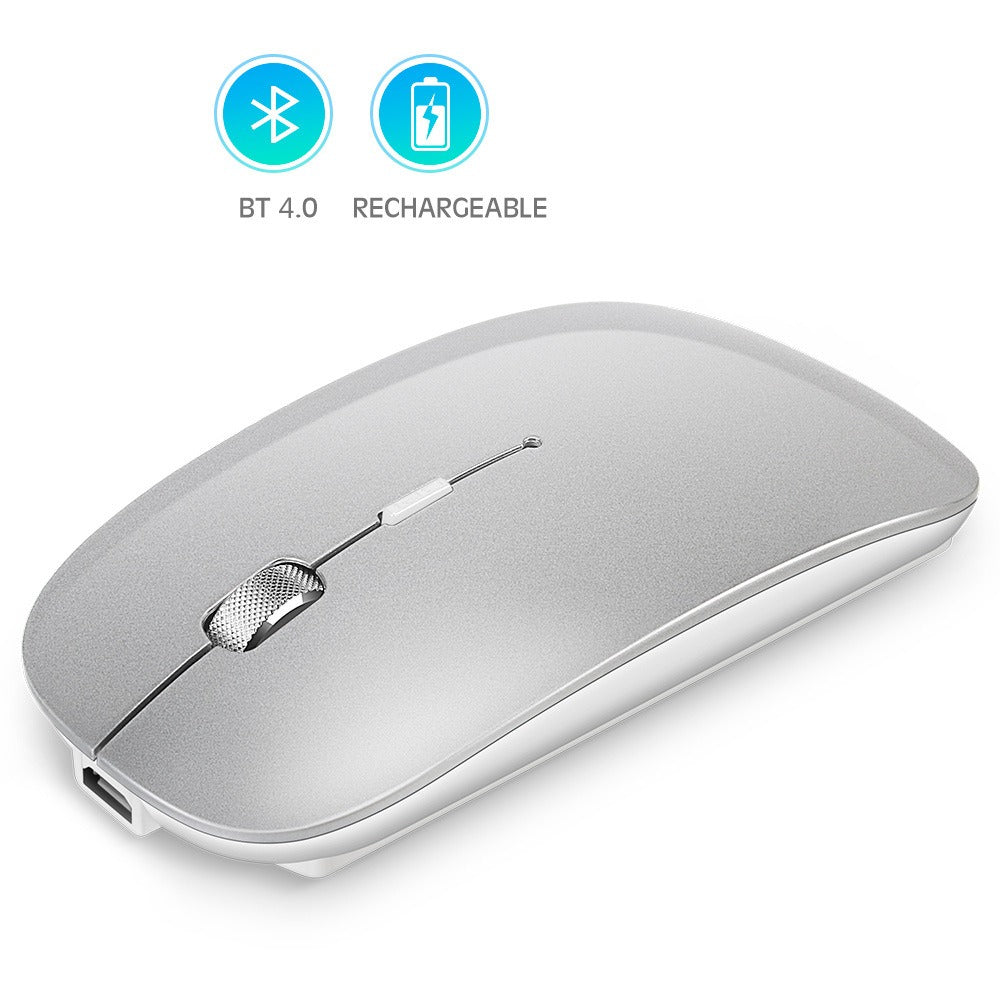 Slim Rechargeable Bluetooth Mouse with Metal Scroll Wheel