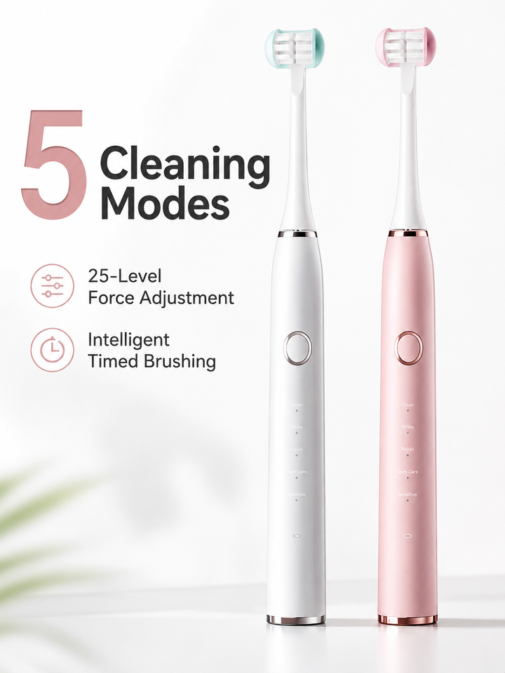 Sonic Electric Toothbrush — 5-Mode Magnetic Motor, 90-Day Battery
