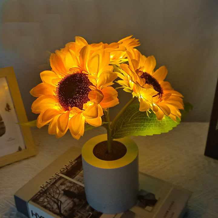 Rechargeable Sunflower Night Light for Bedroom Glow