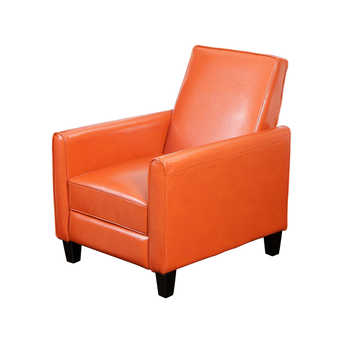 Orange Push Back Recliner Chair for Small Living Rooms