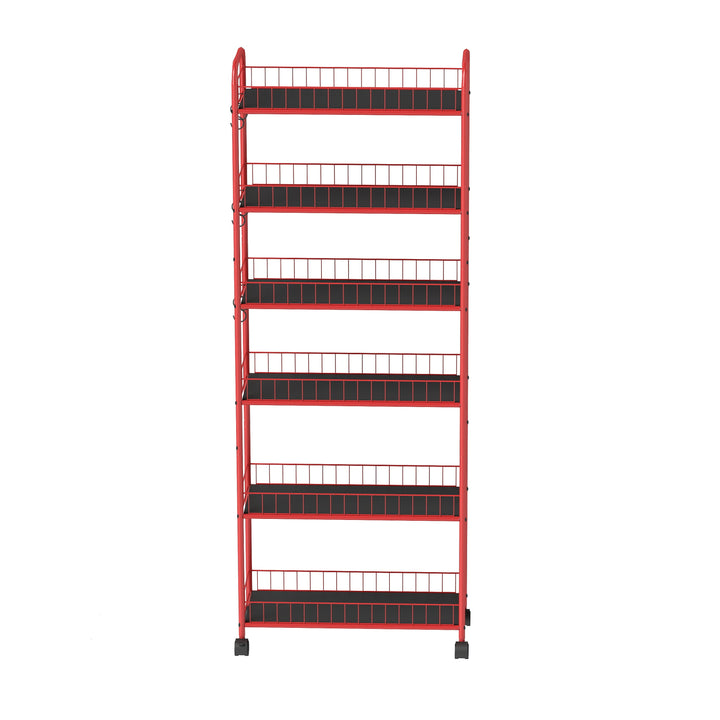 Six-Tier Slim Rolling Storage Cart for Narrow Spaces