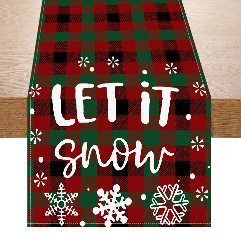 Christmas Table Runner - Rustic Plaid Holiday Tablecloth