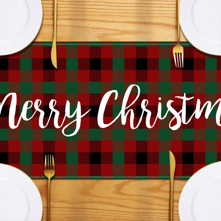 Christmas Table Runner - Rustic Plaid Holiday Tablecloth