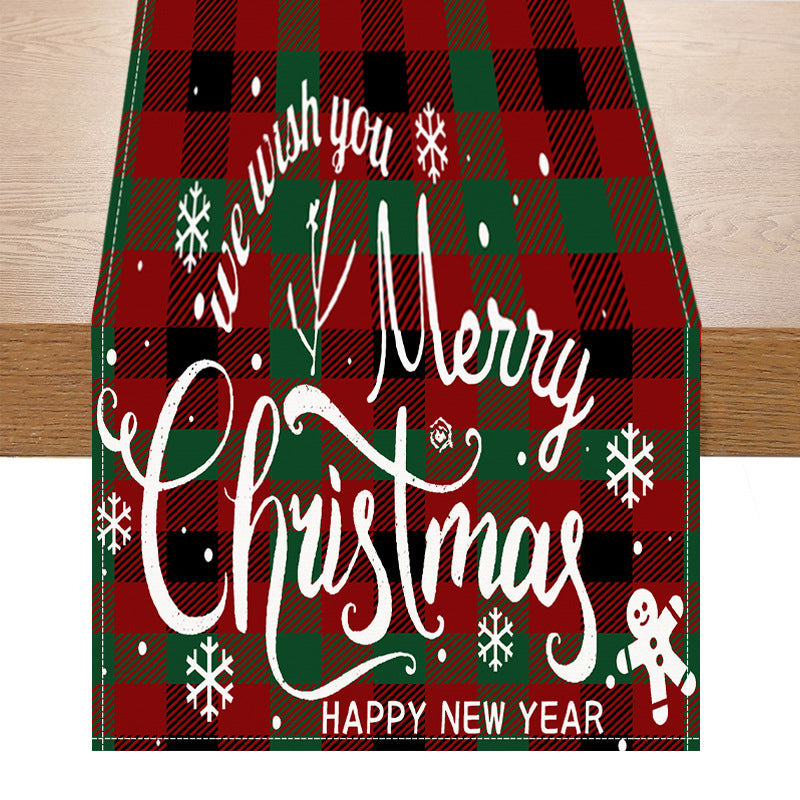 Christmas Table Runner - Rustic Plaid Holiday Tablecloth