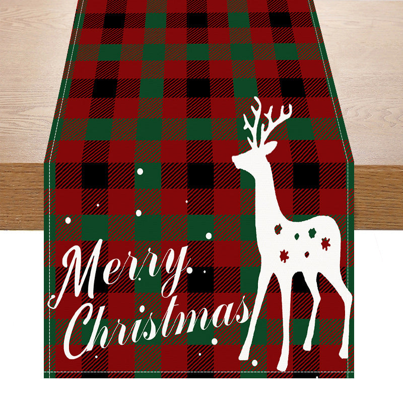 Christmas Table Runner - Rustic Plaid Holiday Tablecloth