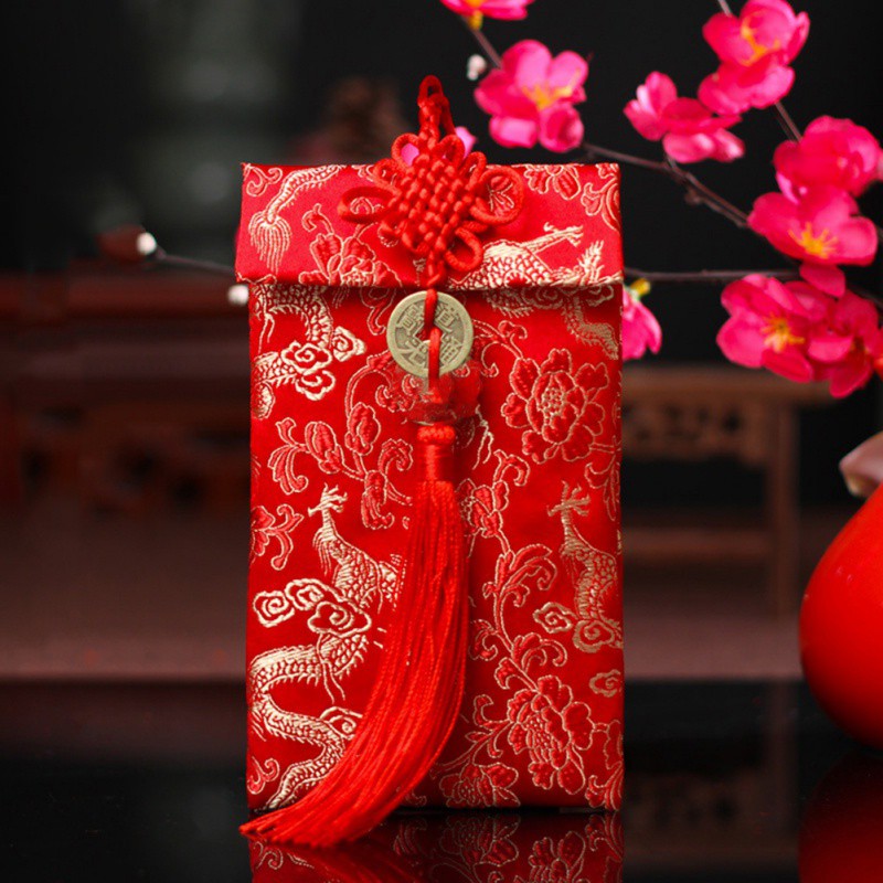 Red Brocade Gift Envelopes for Auspicious Giving