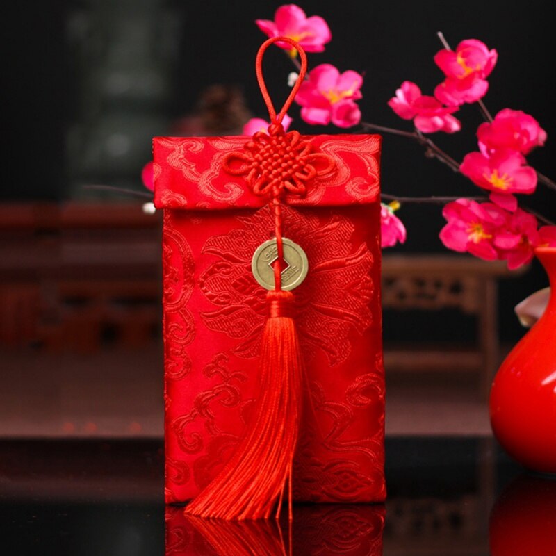 Red Brocade Gift Envelopes for Auspicious Giving