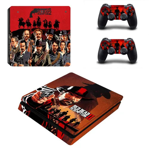 PS4 Slim Skin Sticker Red Dead Redemption 2 Set
