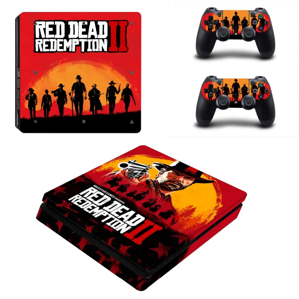 PS4 Slim Skin Sticker Red Dead Redemption 2 Set