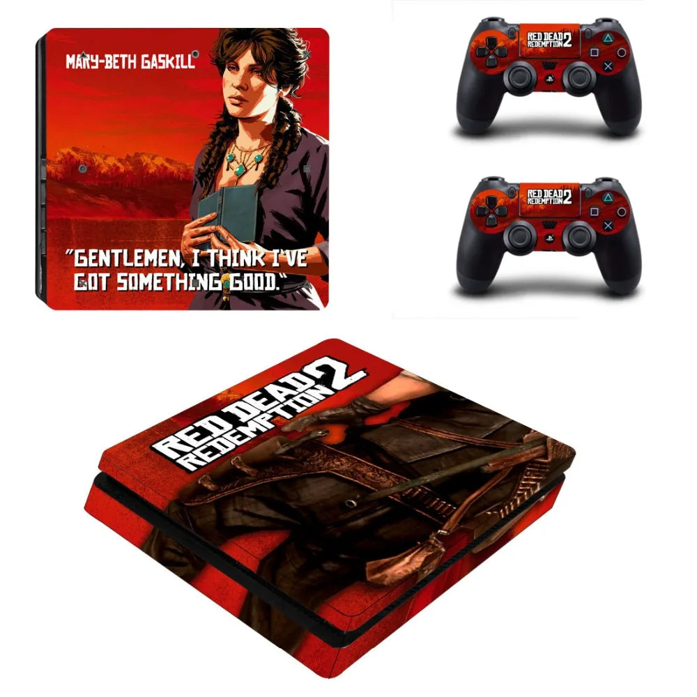 PS4 Slim Skin Sticker Red Dead Redemption 2 Set