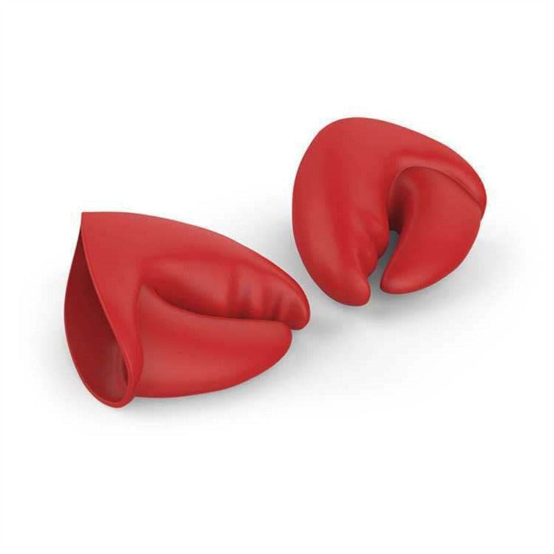 Red Silicone Pot Handle Grips: Lobster Claw Heat Guard