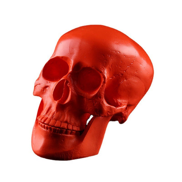 Red Anatomical Skull Ornament for Gothic Home Decor