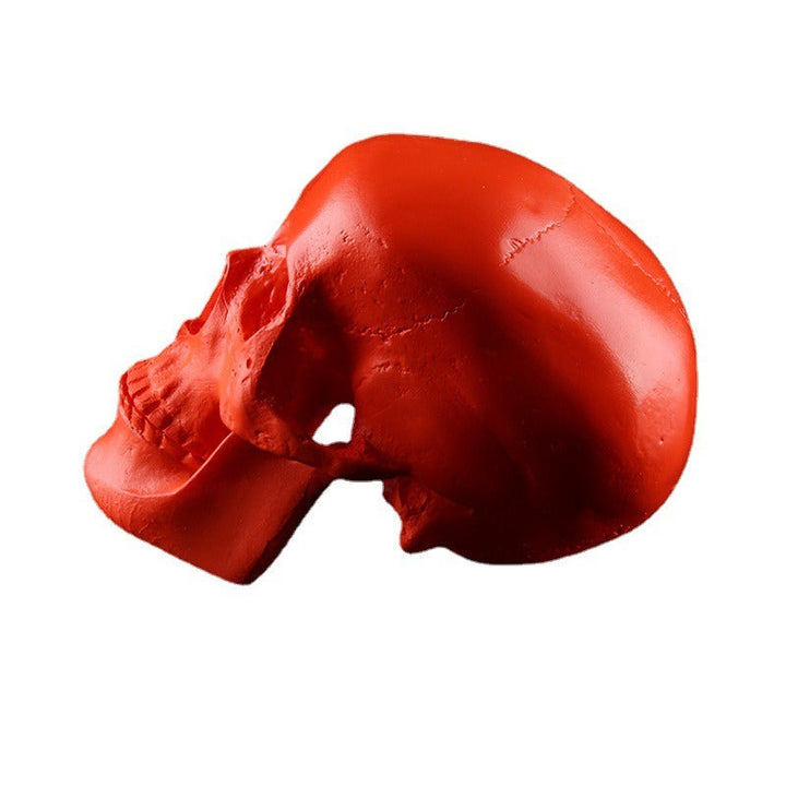 Red Anatomical Skull Ornament for Gothic Home Decor