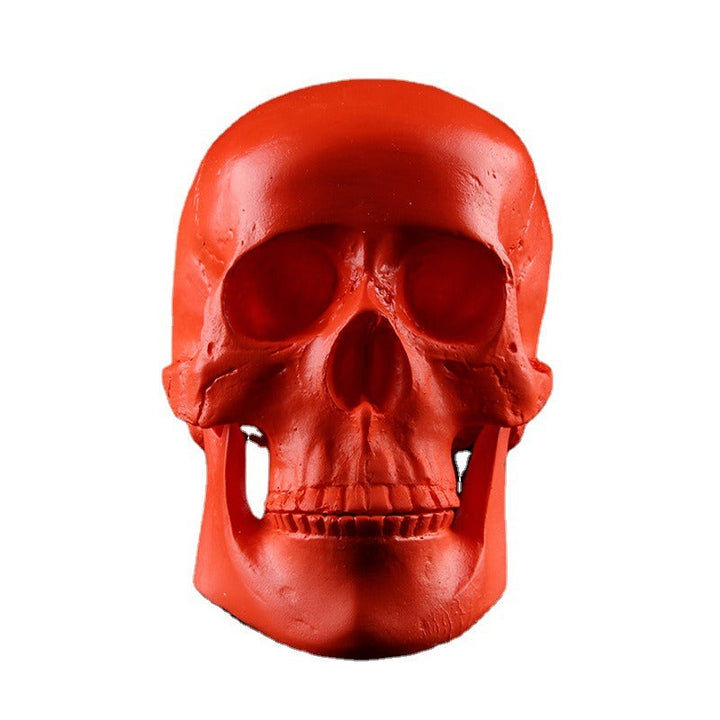 Red Anatomical Skull Ornament for Gothic Home Decor
