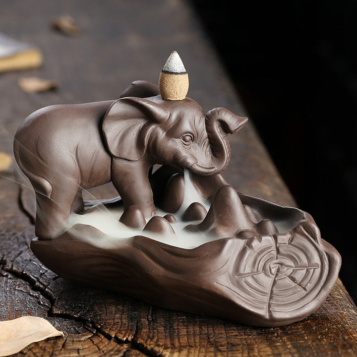 Backflow Incense Burner: Mesmerizing Elephant Decor