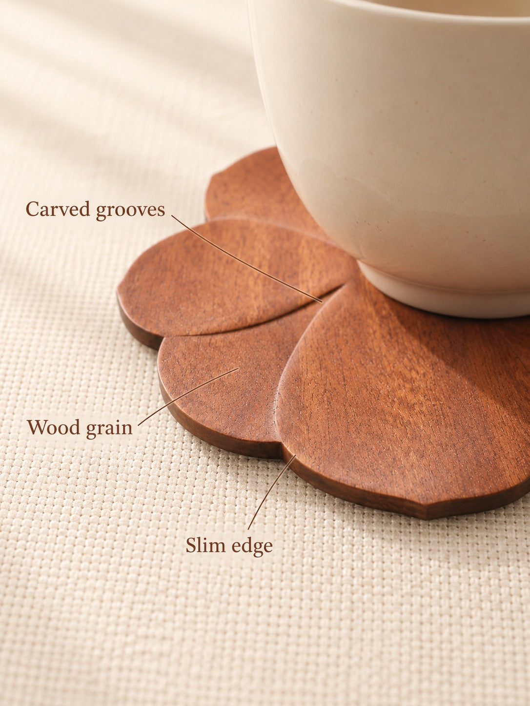 Red Sandalwood Coaster: Heat-Insulating Carved Wood Mat