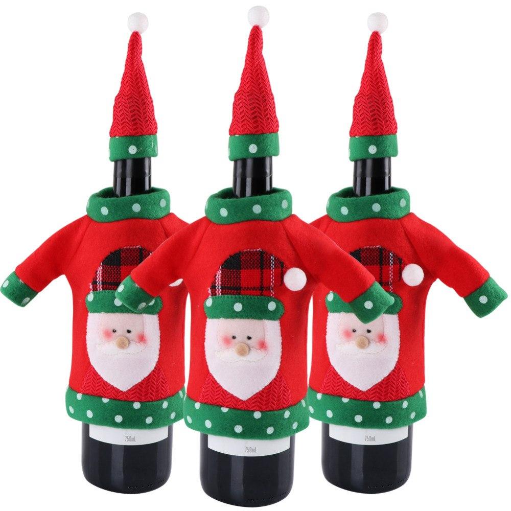 Christmas Wine Bottle Cover Festive Holiday Gift Decor