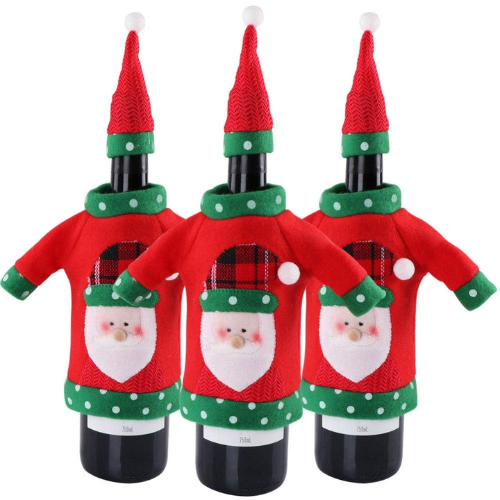 Christmas Wine Bottle Cover Festive Holiday Gift Decor