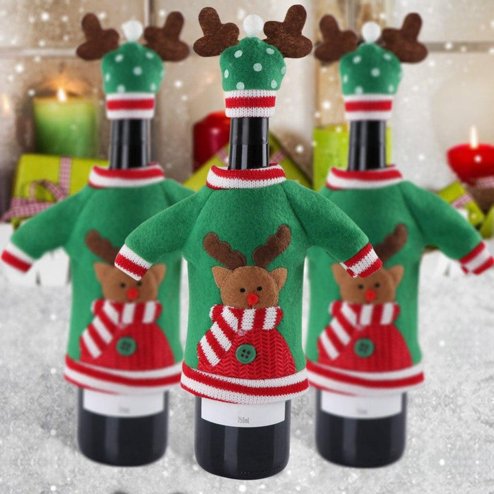 Christmas Wine Bottle Cover Festive Holiday Gift Decor