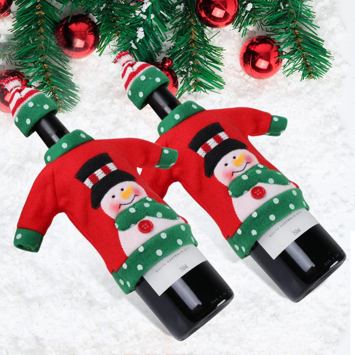 Christmas Wine Bottle Cover Festive Holiday Gift Decor