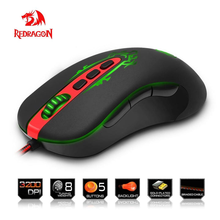 Wired Gaming Mouse 3200 DPI, RGB & 5 Programmable Buttons