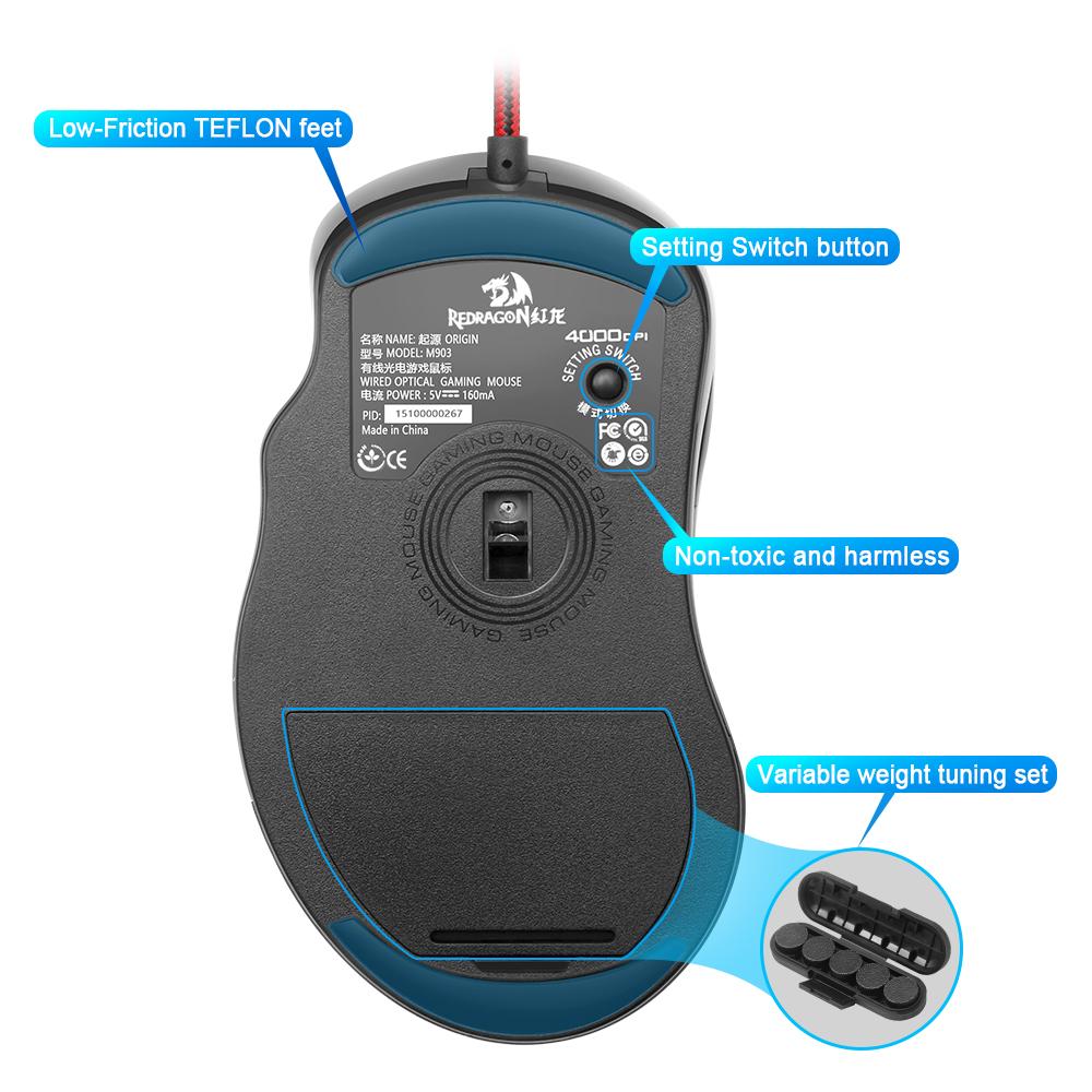 Wired Gaming Mouse 3200 DPI, RGB & 5 Programmable Buttons