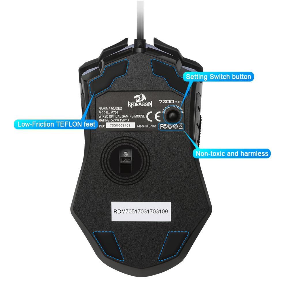Wired Gaming Mouse 7200 DPI, 7 Programmable Buttons