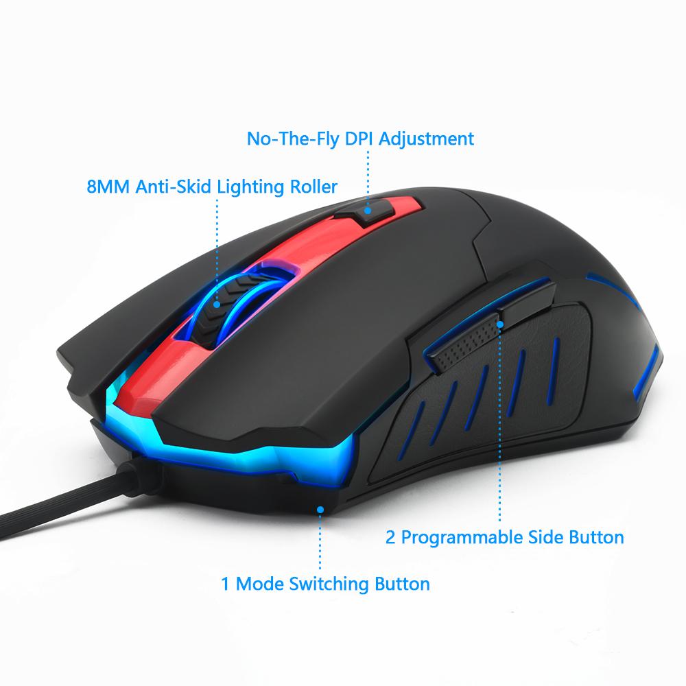 Wired Gaming Mouse 7200 DPI, 7 Programmable Buttons