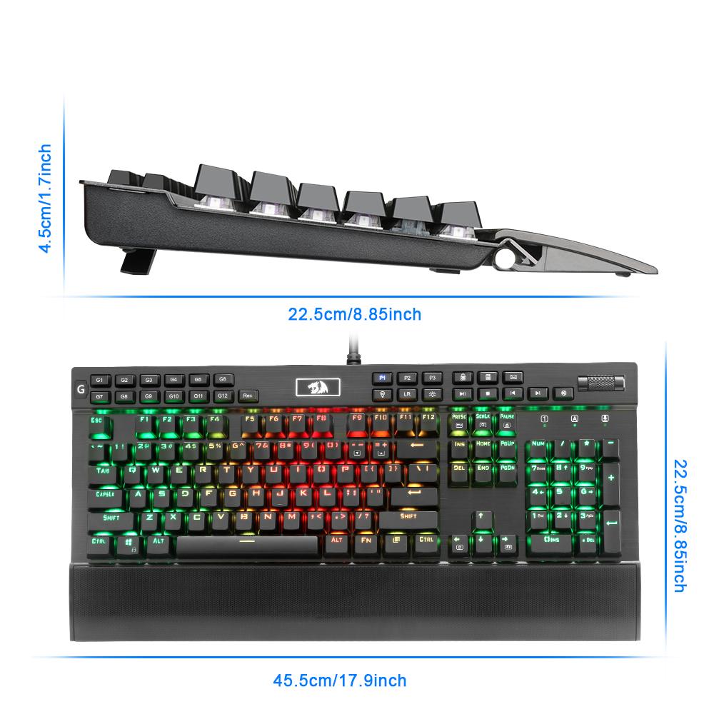 Full-Color Backlit Mechanical Gaming Keyboard 104 Keys