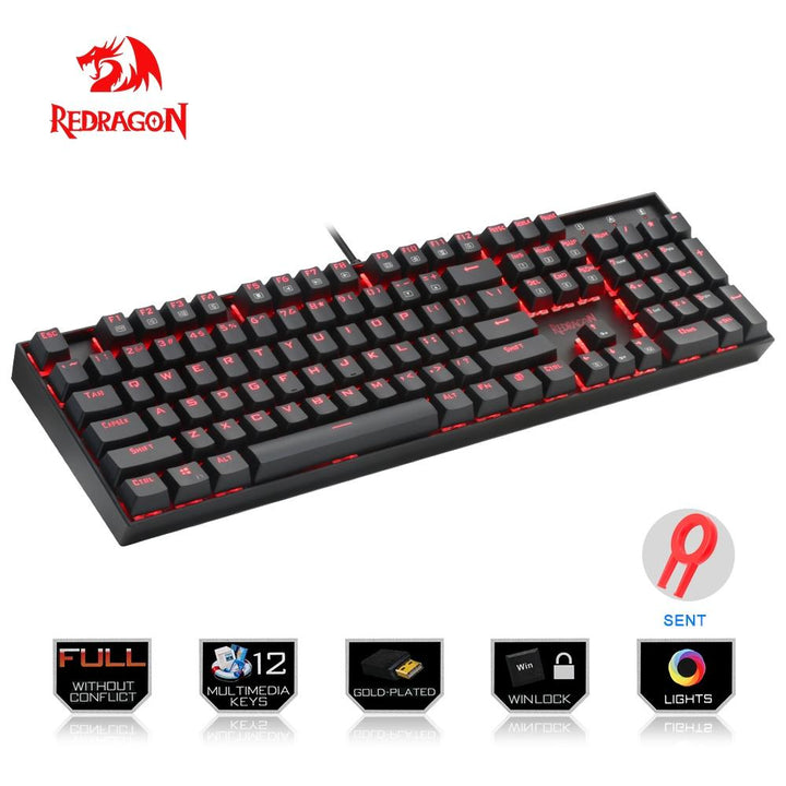 Mechanical Gaming Keyboard, Red Backlight, Anti-Ghosting