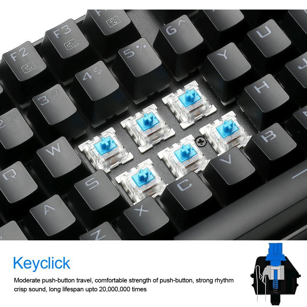 Mechanical Gaming Keyboard, Red Backlight, Anti-Ghosting