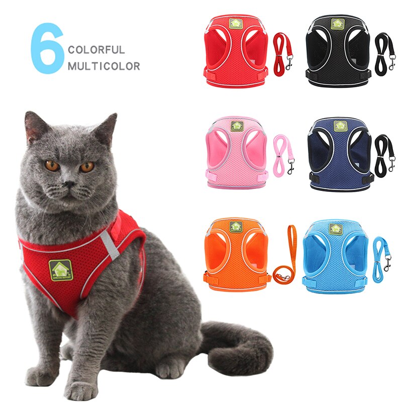 Reflective Cat Harness Leash Set for Safer Outdoor Walks
