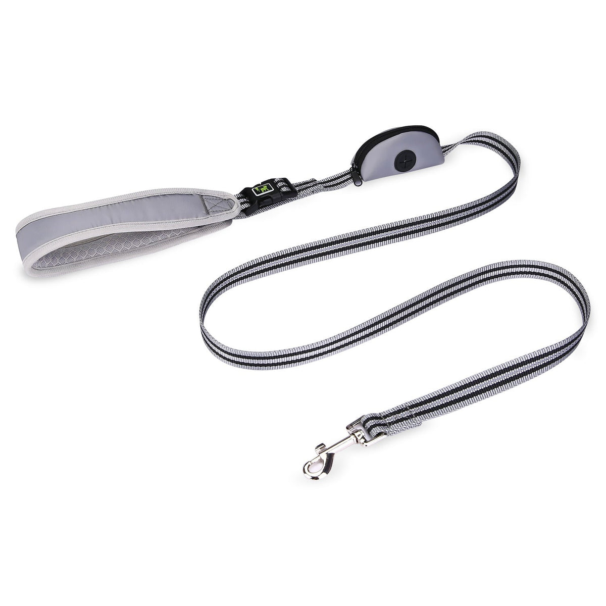Reflective Dog Leash with Padded Grip & Waste Bag