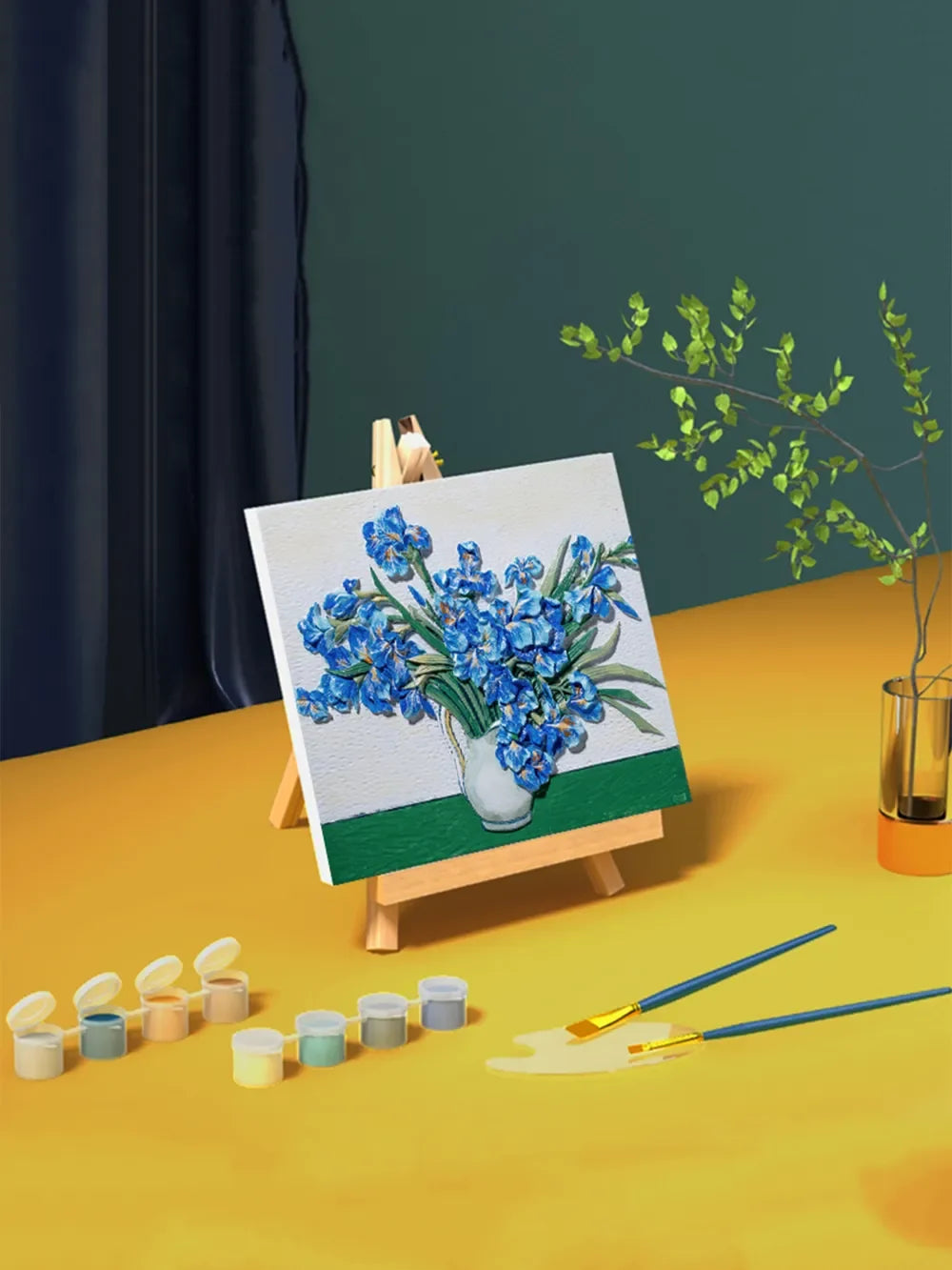3D Oil Painting Kit: Van Gogh-Inspired Irises Decor