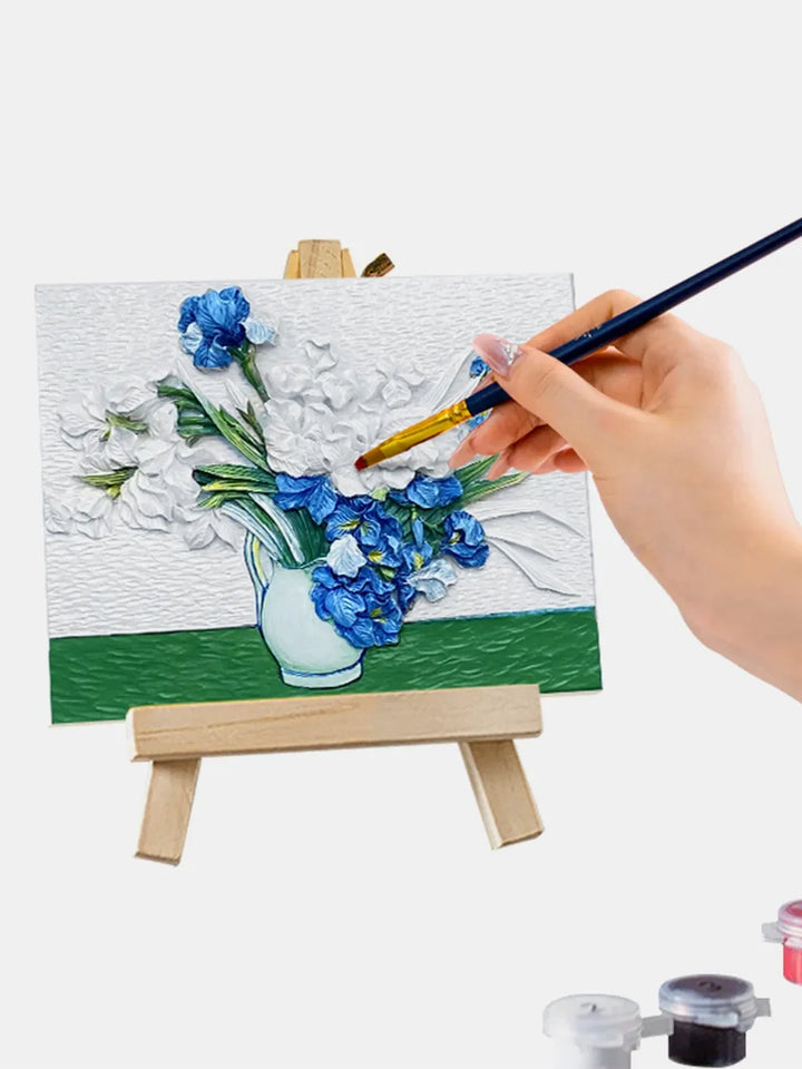 3D Oil Painting Kit: Van Gogh-Inspired Irises Decor